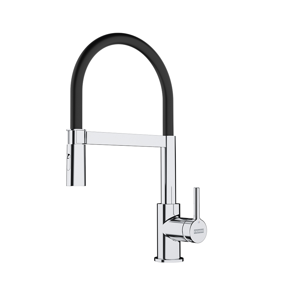 Смесител за кухня Franke Lina Semi-Pro Dual Jet, хром/черен