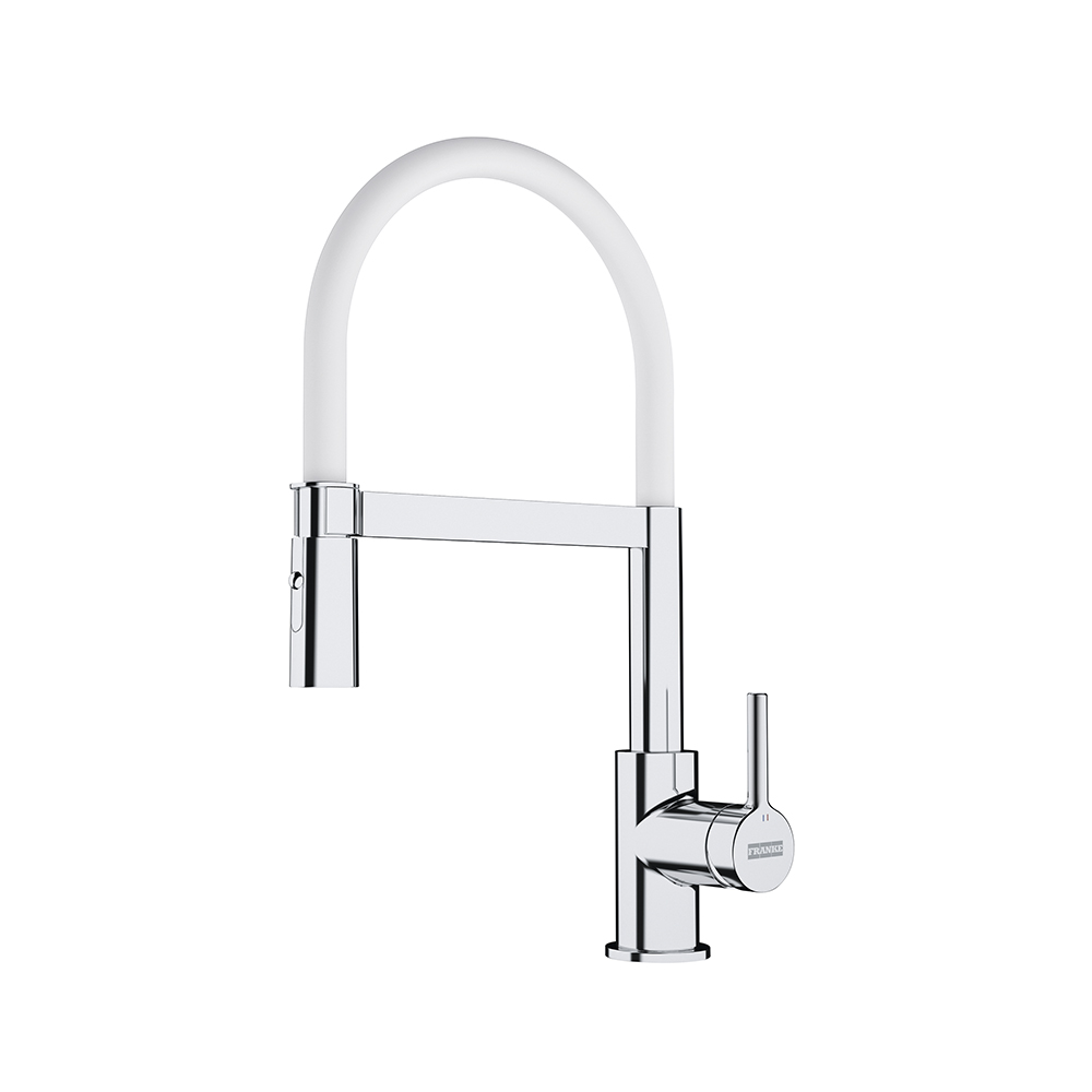 Смесител за кухня Franke Lina Semi-Pro Dual Jet, хром/бял
